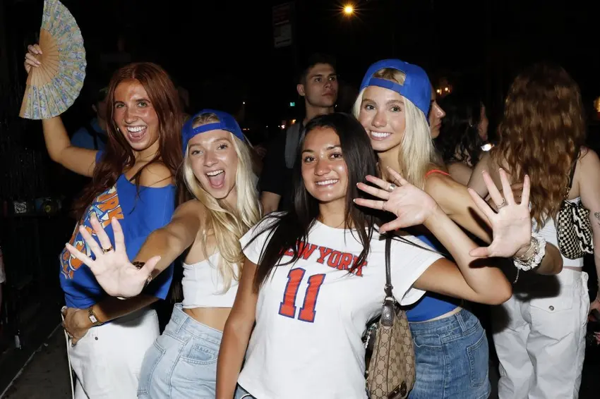 Fans celebrate as New York Knicks win NBA Finals