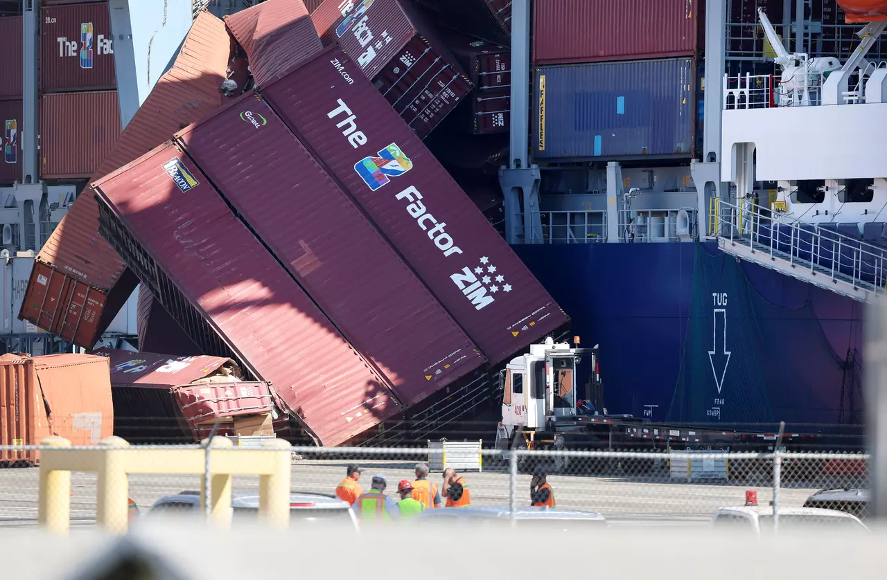 Dozens of cargo containers fall off vessel at Port of Long Beach. Investigators search for answers