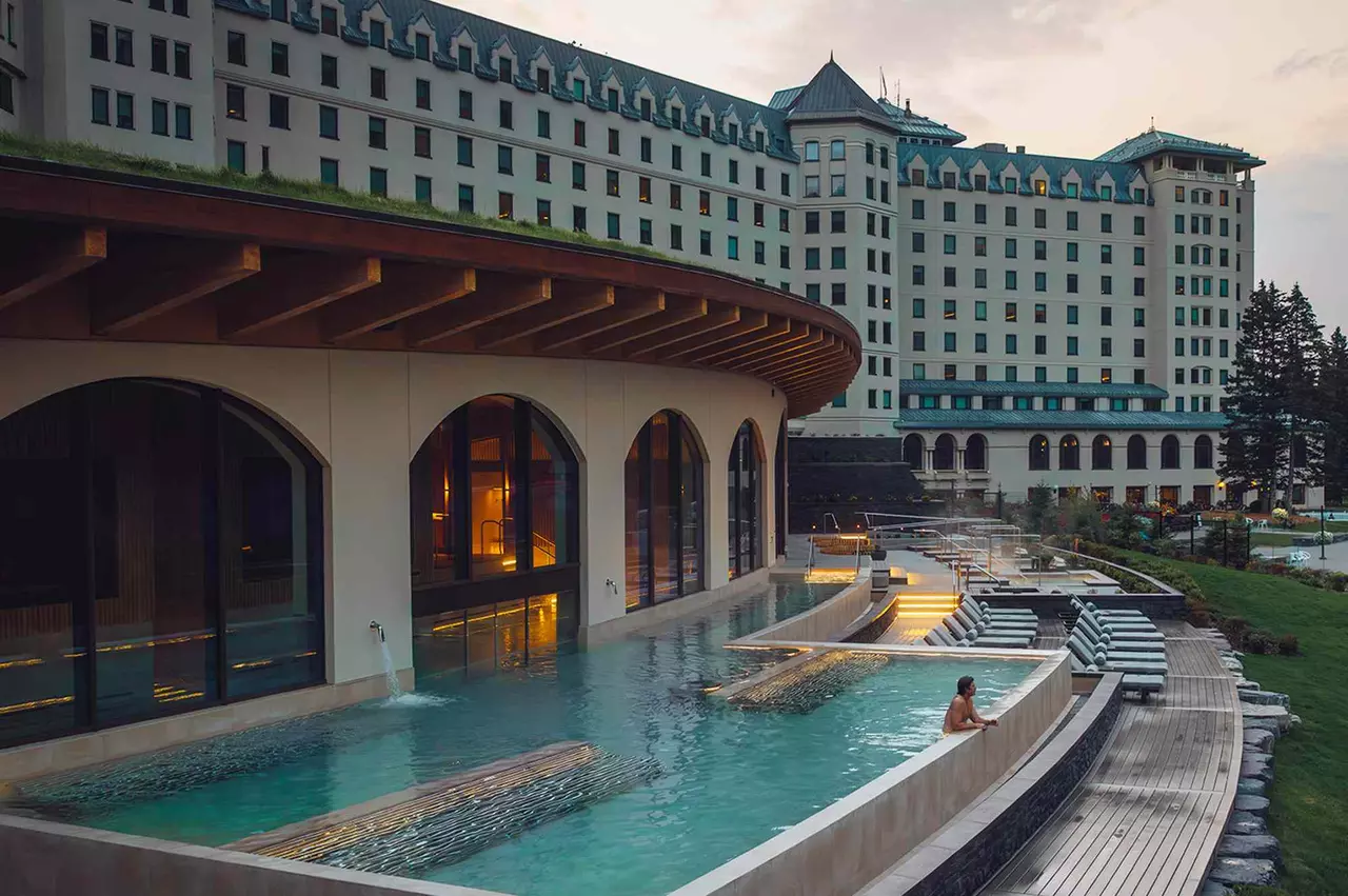 This Luxe New Spa in Canada's Banff National Park Lets You Soak in Glacier-fed Waters With Views of Lake Louise