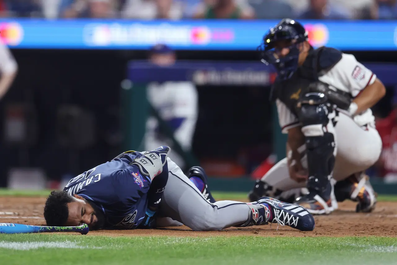 Rays’ Junior Caminero hit by pitch, leaves All-Star Game in pain