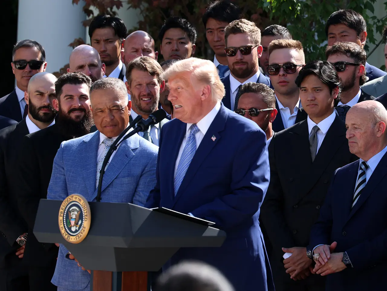 Dodgers visit Trump at White House to celebrate World Series win