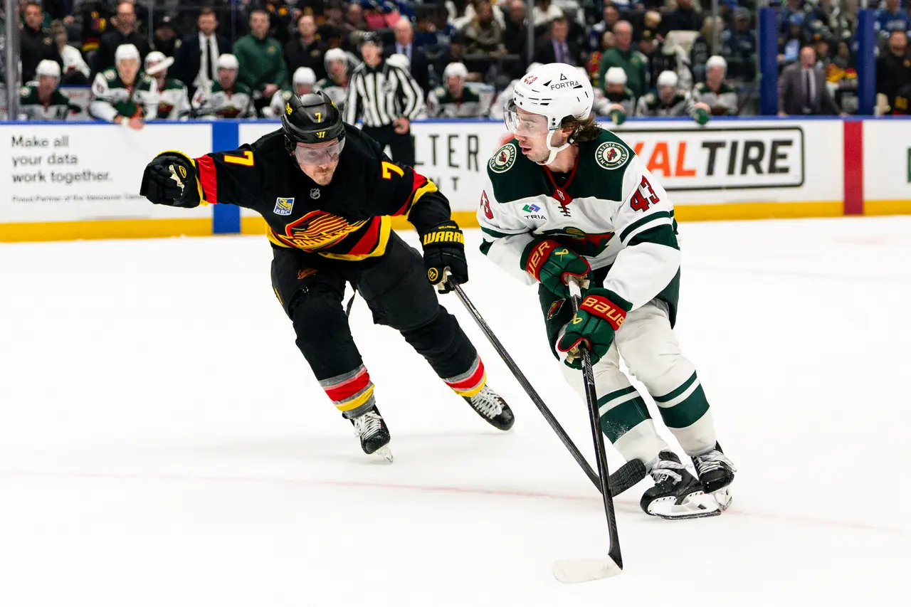Quinn Hughes has a goal and an assist in his Vancouver return in Wild's 4-2 victory