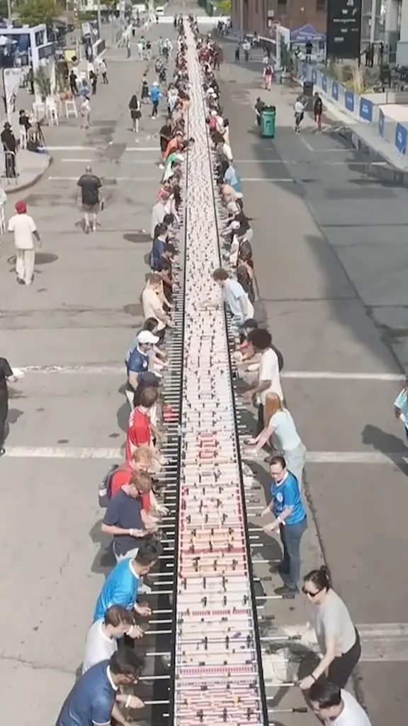 World's longest foosball table debuts in Brooklyn