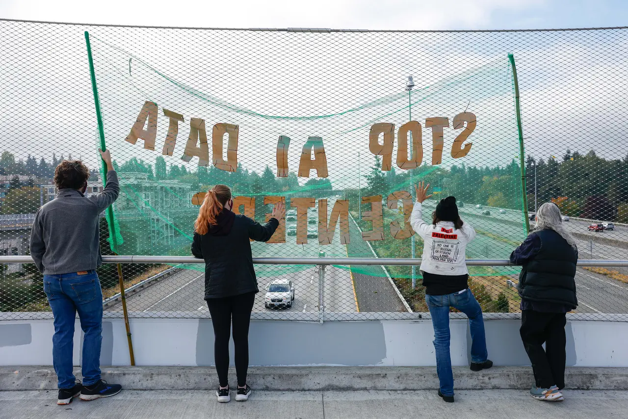 Protests in Seattle, across WA call for pause on AI data center boom