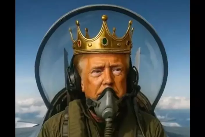 Donald Trump Posts Weird AI Video of Himself in a ‘King Trump’ Fighter Jet Dropping Streams of Brown Liquid on NYC Protestors