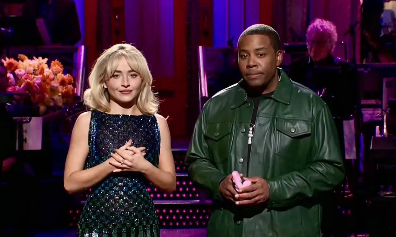 Sabrina Carpenter Jokes About Provocative Image in ‘SNL’ Monologue: ‘I’m Not Just Horny, I’m Also Turned On and Sexually Charged’