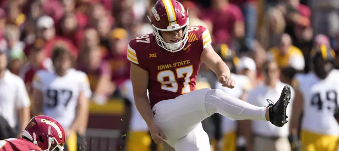 Kyle Konrardy's late 54-yard field goal gives No. 16 Iowa State 16-13 win over Hawkeyes