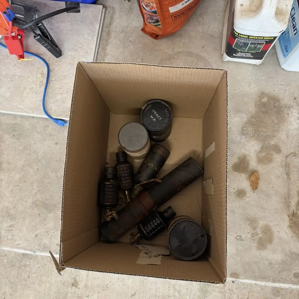Estate sale purchase turns out to be box of live WWII grenades